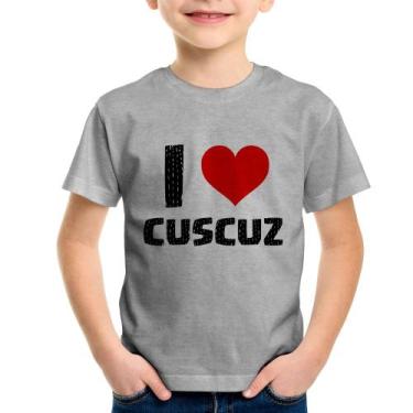 Imagem de Camiseta Infantil I love cuscuz - Foca na Moda, Cinza, 6