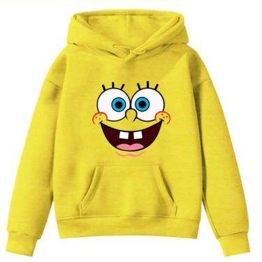 Imagem de Moletom Infantil Bob Es ponja Pat rick Infância Desenho Bolso Canguru 