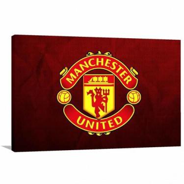 Imagem de Quadro decorativo Manchester United Futebol com Tela em Tecido - Wall 
