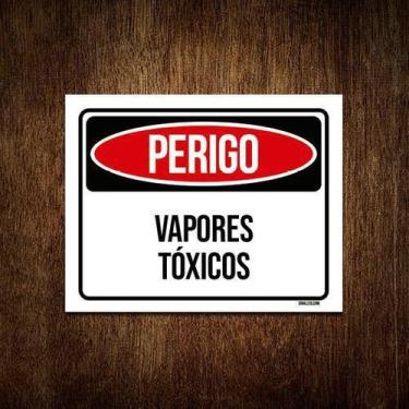 Imagem de Kit 3 Placas Perigo Vapores Tóxicos - Sinalizo.Com