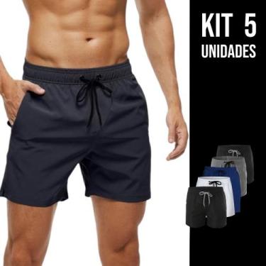 Imagem de Kit 5 Shorts Tactel Bermudas Academia Treino Corrida Masculina TRAININ
