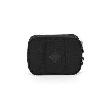 Imagem de Estojo Escolar Feminino Juvenil Quadrado 36 lápis ADV - Luxcel, Preto