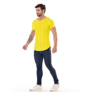 Imagem de Camiseta Masculina Long -Line - EXECUÇÃO JEANS, Amarelo, P