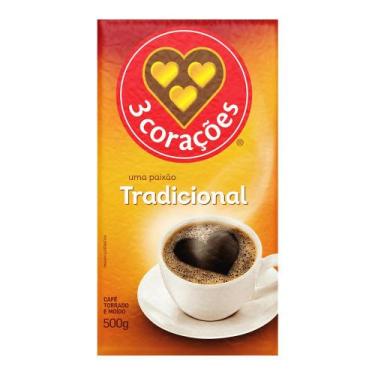 Imagem de Café Torrado e Moído 3 Corações Tradicional a Vácuo 500g