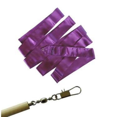 Imagem de Kit Baby Estilete Madeira Com Fita Cetim 3M Dicat Sports, Roxo