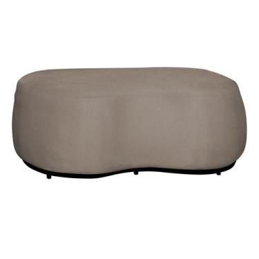 Imagem de Puff Decorativo Orgânico Beatriz Em Tecido Suede Rodapé Preto - Estopa