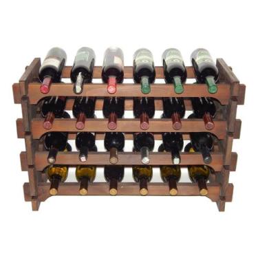 Imagem de Adega Madeira Vinho 24 Garrafas  Cor Embuia C06 - Cevey Adegas e Artes