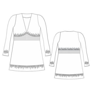 Imagem de Molde vestido com busto franzido tamanho PP ao EXG by Maísa Rasche - E