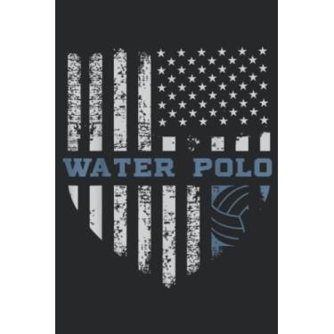 Imagem de USA Flag Vintage Water Polo Lovers Gift Design Present Meme: Lined Journal Notebook To Do Schedule, Medium 6x9 Inches, 120 Pages, Printed Cover