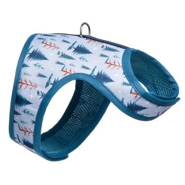 Imagem de Mile High Life | Peitoral de malha fácil de calçar | Coleção de Natal de inverno | Fechos fáceis ajustáveis no pescoço e no peito | Cães e gatos pequenos de 9 kg | Árvore cinza PP Tamanho do peito