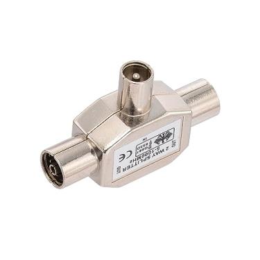 Imagem de Bingfu Divisor de sinal de antena coaxial 2 vias PAL TV IEC DVB-T 1 plugue PAL para 2 conectores PAL adaptador coaxial 5-1000 MHz