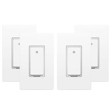 Imagem de Interruptor de luz inteligente da Matter, controle de voz com Siri, Google Assistant, Smartthings, certificado UL, temporizador e programação, fácil instalação guiada, fio neutro necessário, polo