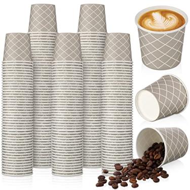 Imagem de Rtteri 100 peças de copos de café descartáveis de 85 g Copos de café expresso descartáveis pequenos copos de papel de 85 g para café, chá, suco de cacau, mini copos de papel descartáveis para cafés,