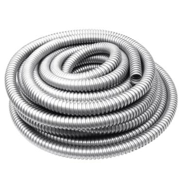 Imagem de Xadnitu Conduíte elétrico de parede reduzida flexível de 1/2 polegada, tubo de manga de cabo dividido de aço inoxidável de 1,2 m para gerenciamento de cabos industriais, residenciais, fiação e