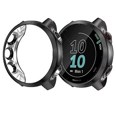 Imagem de Compatível com Garmin Forerunner 55, capa protetora de silicone Lamshaw compatível com relógio inteligente Garmin Forerunner 55 (preto)