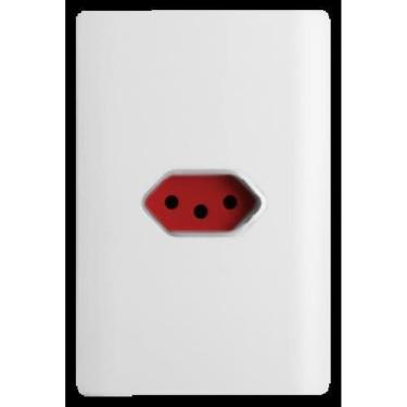 Imagem de Cj Tomada 20A Horizontal Vermelho Suporte 4X2 Dicompel