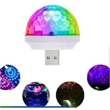Imagem de Mini Globo Led Colorido Lampada Usb Bola Maluca Celular