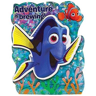 Imagem de Amscan © Disney Procurando Dory Jumbo Convites de Papel Deluxe - 20 cm x 15 cm | Multicolorido | Pacote com 8