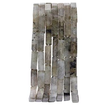 Imagem de Grânulos de tubo retangular espectrolite natural 4 x 13 mm 38 cm/str solta contas de pedra semi pedra preciosa para fazer pulseiras, colar brincos