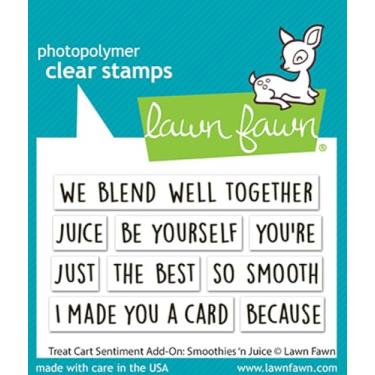 Imagem de Lawn Fawn LF3677 Complemento para carrinho de petiscos: Conjunto de carimbos transparentes Smoothies 'N Juice 2X3