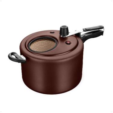 Imagem de Panela de Pressão Chocolate com Visor de Vidro Superior 8L de Alumínio