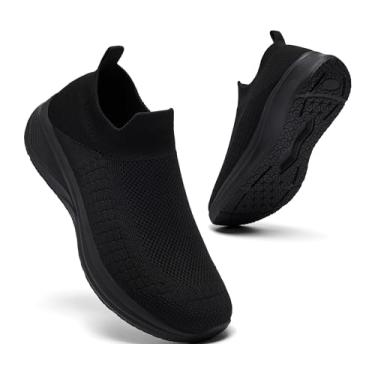 Imagem de YINGCSM Tênis feminino sem cadarço leve e respirável de malha para conforto e estilo diário | Perfeito para viagens de trabalho, Verde, 9 Women/9 Wide Men