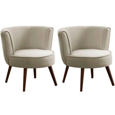 Imagem de Kit 2 Poltronas para Sala e Escritório Decorativas Lara - Konfort, Vel