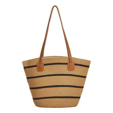 Imagem de Bolsa De Palha Sintética Moderna Estilosa Feminina Espaçosa - Alwy