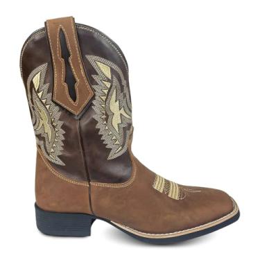 Imagem de Bota Texana Masculina Cano Alto Couro Preta EUA Marrom Bege Cowboy Paint Horse (Bege, 39, BR, Adulto, Numérico, 39)