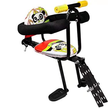 Imagem de Together-life Assento de bicicleta infantil montado na frente com corrimão e pedal assento de segurança infantil almofada de selim