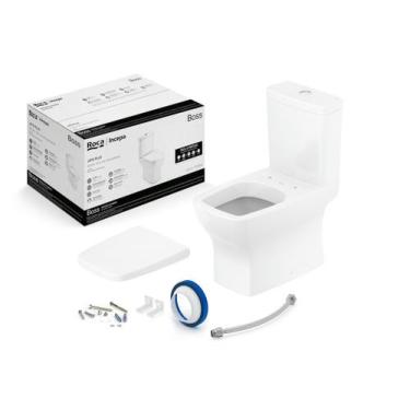 Imagem de Kit de Bacia com Caixa Assento PP com Queda Amortecida e Complementos 