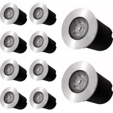 Imagem de Kit 40x Balizador Blindado Piso LED 1W IP67 Bivolt Branco Quente - Gal