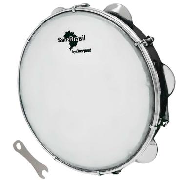 Imagem de Pandeiro Liverpool Sambrasil Standard 10`` Pele Leitosa 11268