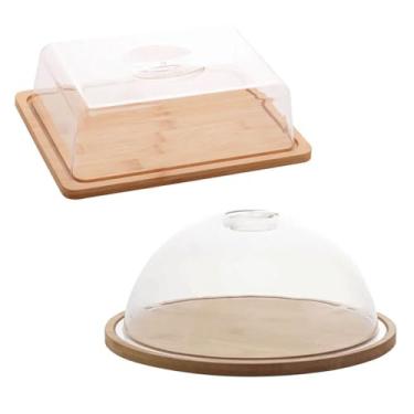 Imagem de Conjunto Queijeira Redonda e Porta Frios Bambu com Tampa Plástica Lyor Mesa Posta