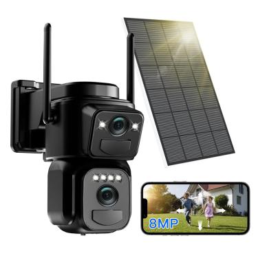 Imagem de Câmeras de segurança solar bezomiz 4K 8MP 360° ptz 2,4 GHz IP66