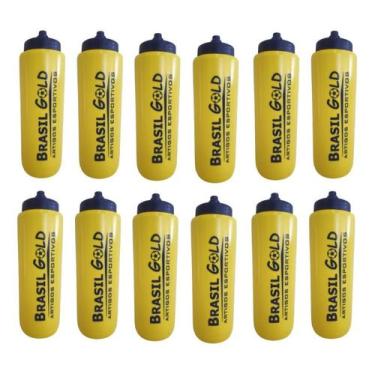 Imagem de 12 Squeeze Garrafa Futebol 1 Litro Original Garrafinha - Finta, Amarel