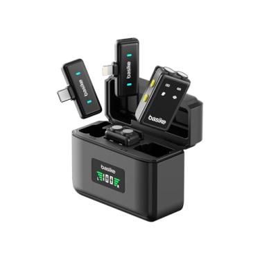 Imagem de Microfone Lapela, Microfone De Lapela Sem Fio, Microfone Para Celular Com à Prova De Vento ReduçãO De Para GravaçãO, Tipo-C e de LIGHTNING, Preto