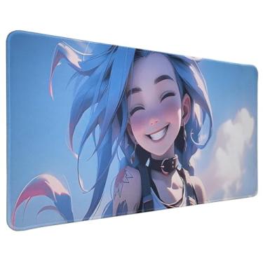 Imagem de Tapete de rato com base de borracha antiderrapante para jogos de computador grande e longo, moderno, escritório, impermeável, lavável, antiderrapante, exclusivo, lobo, anime japonês, menina Wukong