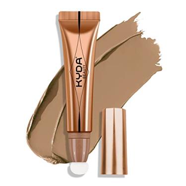 Imagem de KYDA Varinha de contorno de beleza, contorno facial líquido com aplicador de almofada, acabamento fosco natural de alta cobertura, leve e misturável, super sedoso, contorno em creme, bastão leve a