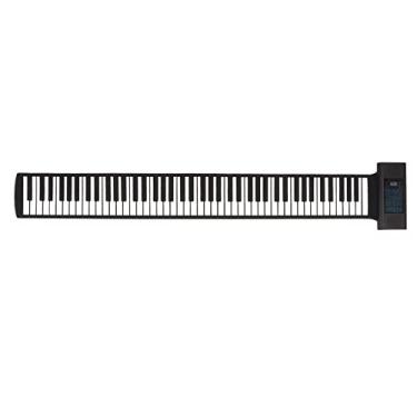Imagem de Piano Roll Up, 88 Teclas Multifuncionais Dois Alto-falantes Bluetooth Teclado Piano Eletrônico, Função MIDI Dobrável Plug and Play Hand Roll Out Piano, Suporte Educacional Fones de Ouvido Teclado Macio (EUA)