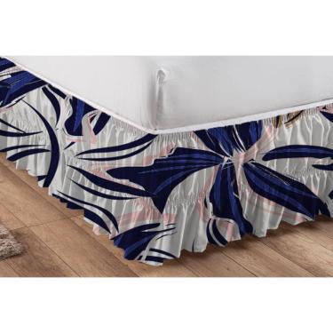 Imagem de Saia Estampada Floral Para Cama Box Casal, Queen E King Size