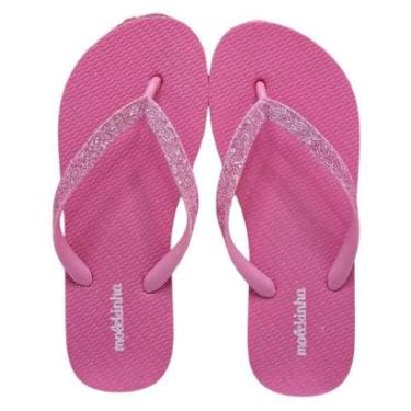 Imagem de Chinelo Molekinha Rosa Preto Azul Glitter Brilho Infantil Menina nº 26 ao 36-Feminino