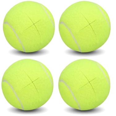 Imagem de Bolas de tênis Walker pré-cortadas para andadores, 4 peças, pernas, bolas deslizantes pré-cortadas universais, revestimentos deslizantes de feltro de longa duração para proteção do chão (amarelo)