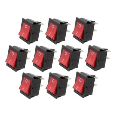 Imagem de Kit 10 x Chave Gangorra Kcd4-201n 4t 16/20a 250v Vermelha - ATMX