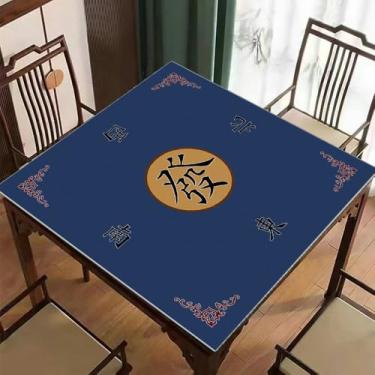Imagem de Mahjong Poker Mat forTable Non-Slip Mahjong Tablecloth 31.5x31.5 Inch Multi-Purpose Gaming Mat for Mahjong, Board Games, Card Games Durable Washable Surface with Carry Bag (Blue)