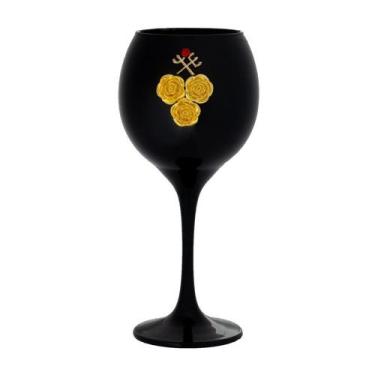 Imagem de Taça Preta Pomba Gira 3 Rosas Trid Cruz 400 ml 20cm Celebra - Lua Míst