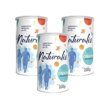 Imagem de Creatina Monohidratada em Pó Naturalis Lata com 220g, 3 Unids