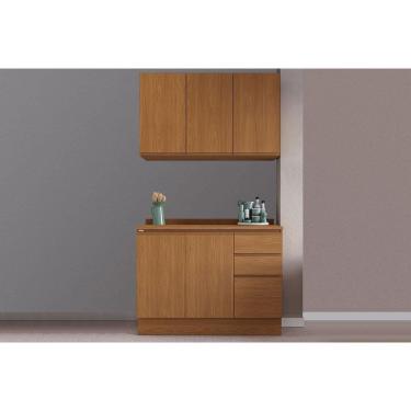 Imagem de Cozinha Modulada Completa Ciela 3 Peças (1Aéreo+1Balcão+1Complemento) C3P21 Canela - Kappesberg