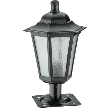 Imagem de Balizador de Jardim Colonial em Alumínio Luminária para Muro Preta Lente Fosca Clássica Dital