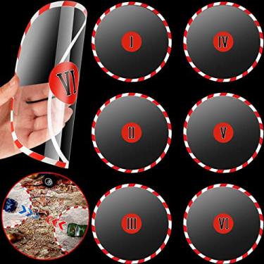 Imagem de 6 peças de marcadores de ponto objetivo, marcador redondo compatível com jogos militares, miniaturas de jogos, acessórios de jogos, 0,01 polegada de espessura, miniatura não incluída